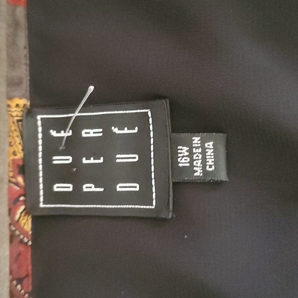 Vtg due per due brown vneck silk maxi dress size 16 - Picture 13 of 16